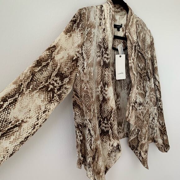 NWT Lumie Snake-Print Open-Front Jacket S - Picture 6 of 8